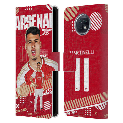 Arsenal FC 2023/24 First Team Gabriel Leather Book Wallet Case Cover For Xiaomi Redmi Note 9T 5G