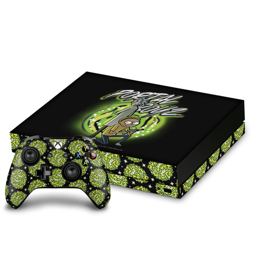 Rick And Morty Graphics Portal Boyz Vinyl Sticker Skin Decal Cover for Microsoft Xbox One X Bundle