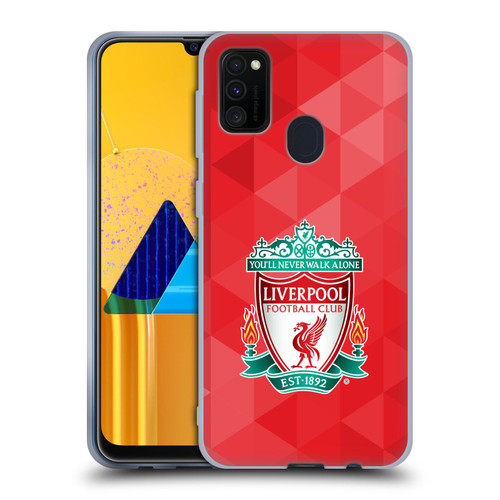 Liverpool Football Club Crest 1 Red Geometric 1 Soft Gel Case for Samsung Galaxy M30s (2019)/M21 (2020)