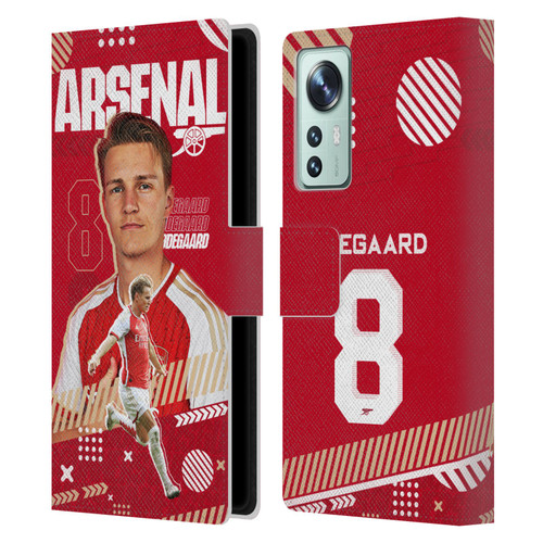 Arsenal FC 2023/24 First Team Martin Ødegaard Leather Book Wallet Case Cover For Xiaomi 12