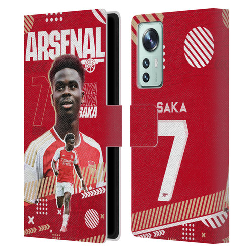 Arsenal FC 2023/24 First Team Bukayo Saka Leather Book Wallet Case Cover For Xiaomi 12