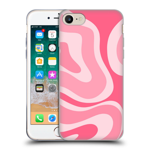 Kierkegaard Design Studio Art Modern Liquid Swirl Candy Pink Soft Gel Case for Apple iPhone 7 / 8 / SE 2020 & 2022