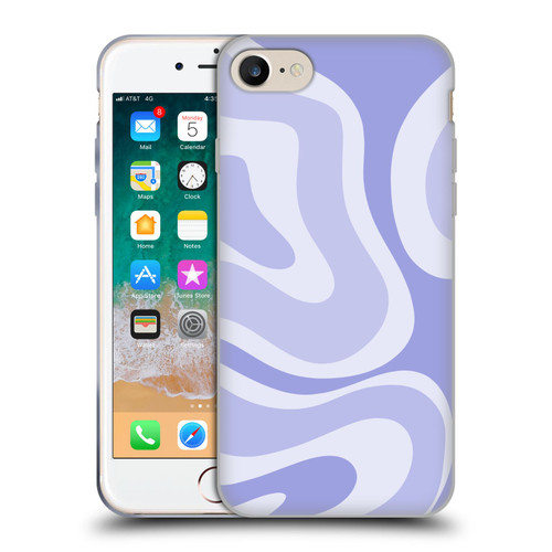 Kierkegaard Design Studio Art Modern Liquid Swirl Purple Soft Gel Case for Apple iPhone 7 / 8 / SE 2020 & 2022
