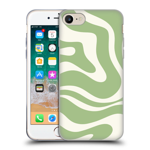 Kierkegaard Design Studio Art Modern Liquid Swirl in Sage Soft Gel Case for Apple iPhone 7 / 8 / SE 2020 & 2022