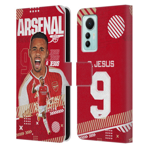Arsenal FC 2023/24 First Team Gabriel Jesus Leather Book Wallet Case Cover For Xiaomi 12 Lite