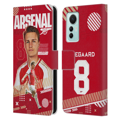 Arsenal FC 2023/24 First Team Martin Ødegaard Leather Book Wallet Case Cover For Xiaomi 12 Lite