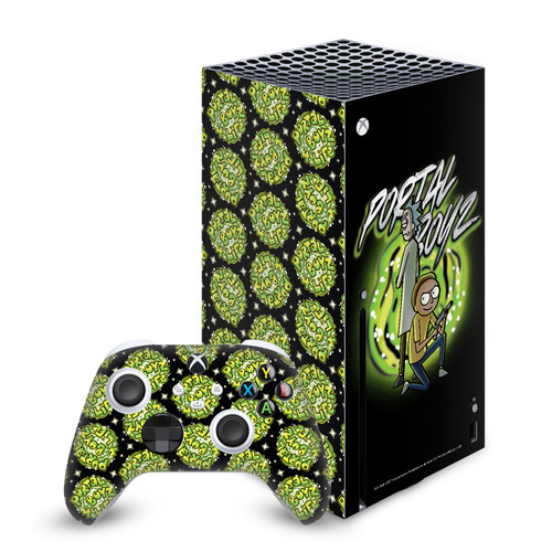 Rick And Morty Graphics Portal Boyz Vinyl Sticker Skin Decal Cover for Microsoft Series X Console & Controller