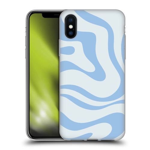 Kierkegaard Design Studio Art Blue Abstract Swirl Pattern Soft Gel Case for Apple iPhone X / iPhone XS