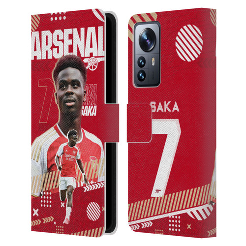 Arsenal FC 2023/24 First Team Bukayo Saka Leather Book Wallet Case Cover For Xiaomi 12 Pro