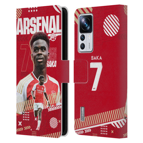 Arsenal FC 2023/24 First Team Bukayo Saka Leather Book Wallet Case Cover For Xiaomi 12T Pro