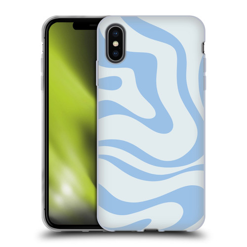 Kierkegaard Design Studio Art Blue Abstract Swirl Pattern Soft Gel Case for Apple iPhone XS Max