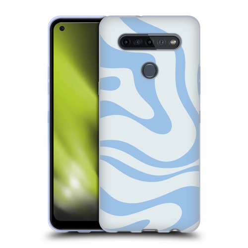 Kierkegaard Design Studio Art Blue Abstract Swirl Pattern Soft Gel Case for LG K51S