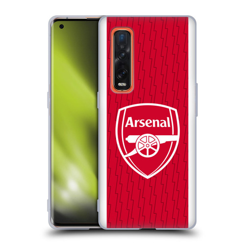 Arsenal FC 2023/24 Crest Kit Home Soft Gel Case for OPPO Find X2 Pro 5G