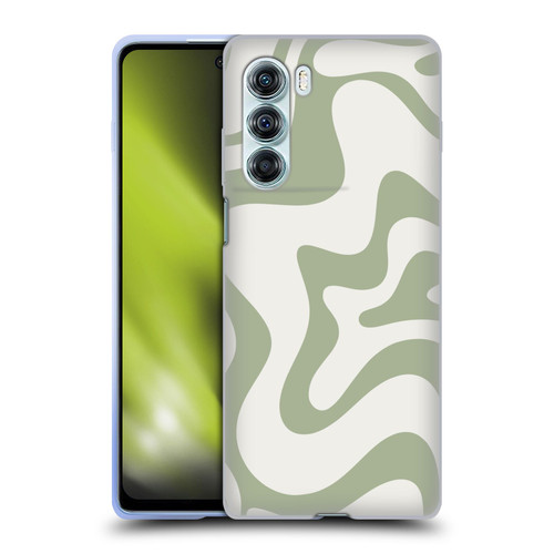 Kierkegaard Design Studio Art Retro Liquid Swirl Sage Green Soft Gel Case for Motorola Edge S30 / Moto G200 5G