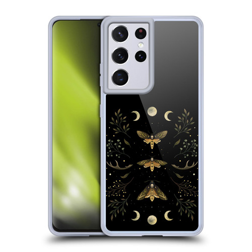 Episodic Drawing Illustration Animals Death Head Moth Night Soft Gel Case for Samsung Galaxy S21 Ultra 5G