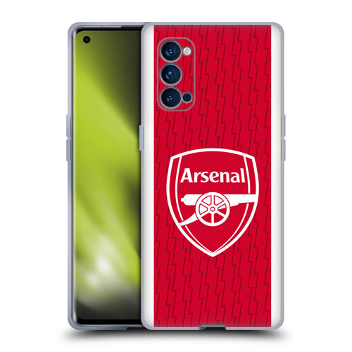 Arsenal FC 2023/24 Crest Kit Home Soft Gel Case for OPPO Reno 4 Pro 5G