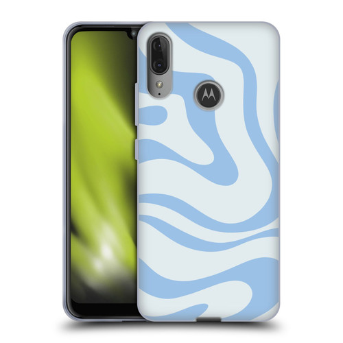 Kierkegaard Design Studio Art Blue Abstract Swirl Pattern Soft Gel Case for Motorola Moto E6 Plus