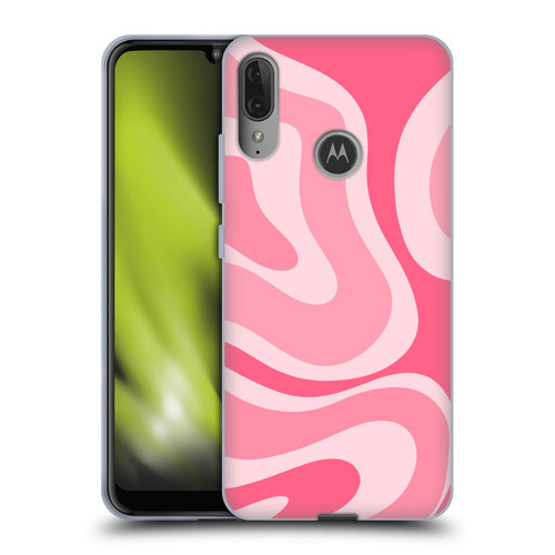 Kierkegaard Design Studio Art Modern Liquid Swirl Candy Pink Soft Gel Case for Motorola Moto E6 Plus