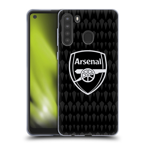Arsenal FC 2023/24 Crest Kit Home Goalkeeper Soft Gel Case for Samsung Galaxy A21 (2020)