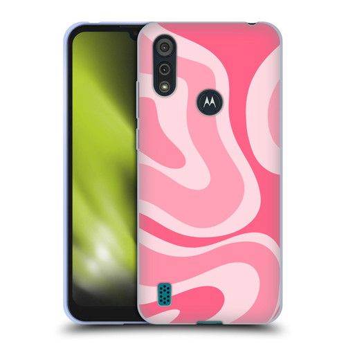 Kierkegaard Design Studio Art Modern Liquid Swirl Candy Pink Soft Gel Case for Motorola Moto E6s (2020)