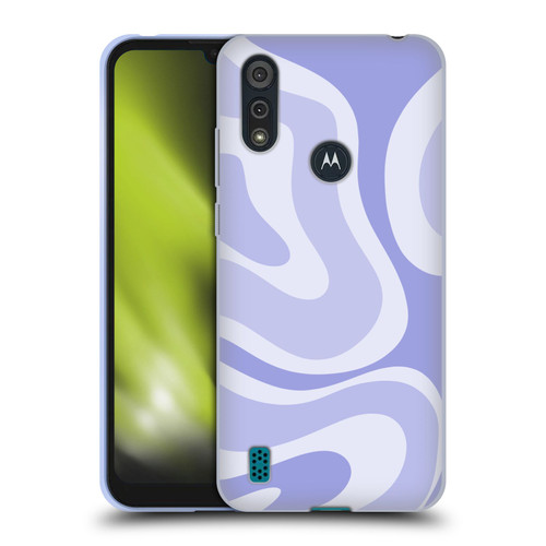 Kierkegaard Design Studio Art Modern Liquid Swirl Purple Soft Gel Case for Motorola Moto E6s (2020)