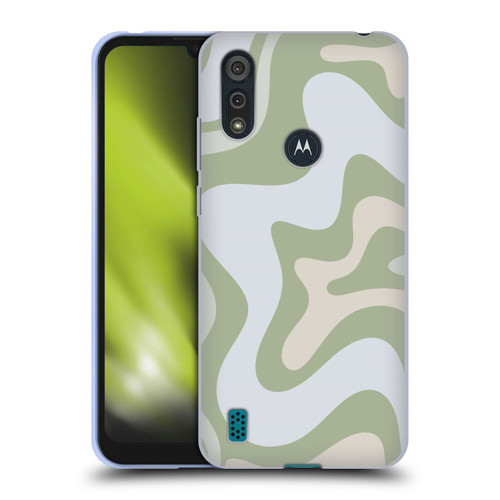 Kierkegaard Design Studio Art Retro Swirl Abstract Sage Soft Gel Case for Motorola Moto E6s (2020)
