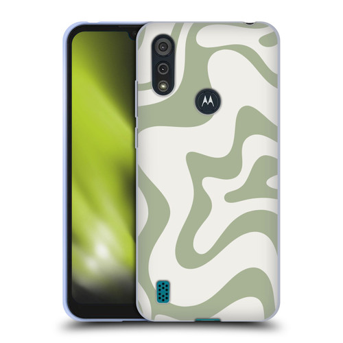 Kierkegaard Design Studio Art Retro Liquid Swirl Sage Green Soft Gel Case for Motorola Moto E6s (2020)