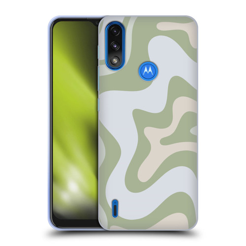Kierkegaard Design Studio Art Retro Swirl Abstract Sage Soft Gel Case for Motorola Moto E7 Power / Moto E7i Power