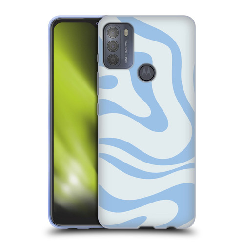 Kierkegaard Design Studio Art Blue Abstract Swirl Pattern Soft Gel Case for Motorola Moto G50