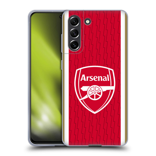 Arsenal FC 2023/24 Crest Kit Home Soft Gel Case for Samsung Galaxy S21 FE 5G