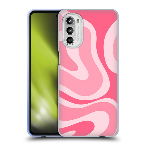 Kierkegaard Design Studio Art Modern Liquid Swirl Candy Pink Soft Gel Case for Motorola Moto G52