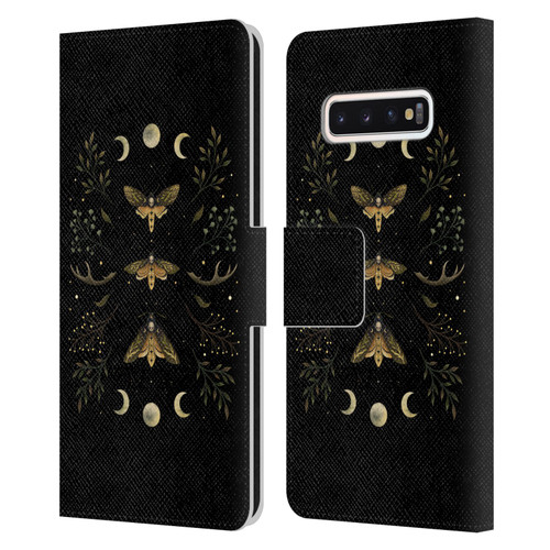 Episodic Drawing Illustration Animals Death Head Moth Night Leather Book Wallet Case Cover For Samsung Galaxy S10