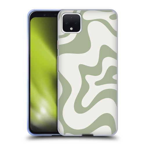 Kierkegaard Design Studio Art Retro Liquid Swirl Sage Green Soft Gel Case for Google Pixel 4 XL