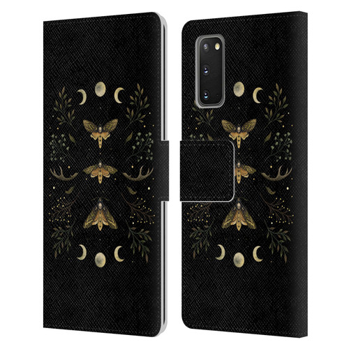 Episodic Drawing Illustration Animals Death Head Moth Night Leather Book Wallet Case Cover For Samsung Galaxy S20 / S20 5G