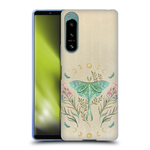 Episodic Drawing Illustration Animals Moth, Butterflies, & Flowers Soft Gel Case for Sony Xperia 5 IV