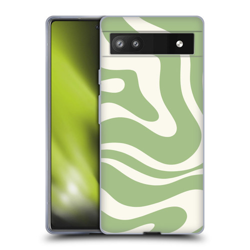 Kierkegaard Design Studio Art Modern Liquid Swirl in Sage Soft Gel Case for Google Pixel 6a