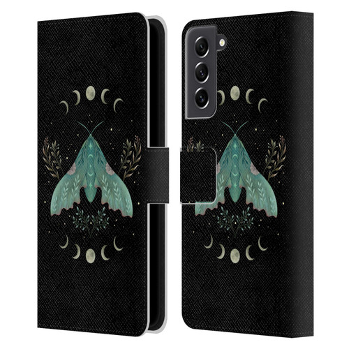 Episodic Drawing Illustration Animals Luna And Moth Leather Book Wallet Case Cover For Samsung Galaxy S21 FE 5G