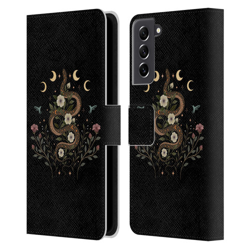 Episodic Drawing Illustration Animals Serpent Spell Leather Book Wallet Case Cover For Samsung Galaxy S21 FE 5G