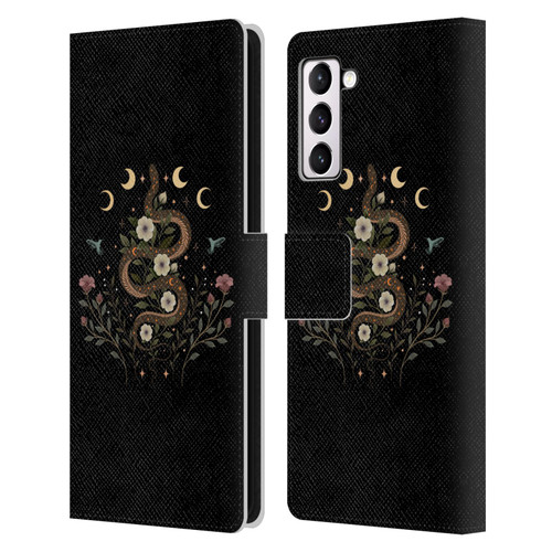 Episodic Drawing Illustration Animals Serpent Spell Leather Book Wallet Case Cover For Samsung Galaxy S21+ 5G