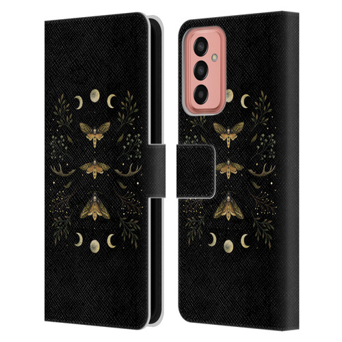 Episodic Drawing Illustration Animals Death Head Moth Night Leather Book Wallet Case Cover For Samsung Galaxy M13 (2022)