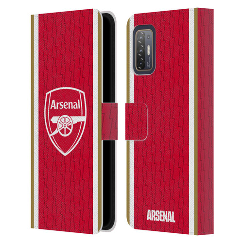 Arsenal FC 2023/24 Crest Kit Home Leather Book Wallet Case Cover For HTC Desire 21 Pro 5G