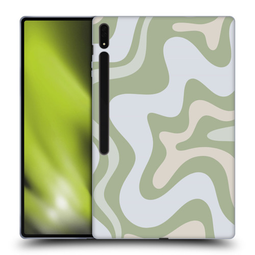 Kierkegaard Design Studio Art Retro Swirl Abstract Sage Soft Gel Case for Samsung Galaxy Tab S8 Ultra