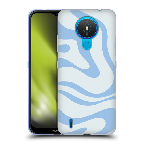 Kierkegaard Design Studio Art Blue Abstract Swirl Pattern Soft Gel Case for Nokia 1.4