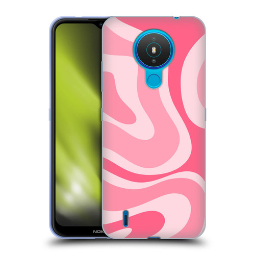 Kierkegaard Design Studio Art Modern Liquid Swirl Candy Pink Soft Gel Case for Nokia 1.4