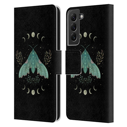 Episodic Drawing Illustration Animals Luna And Moth Leather Book Wallet Case Cover For Samsung Galaxy S22+ 5G
