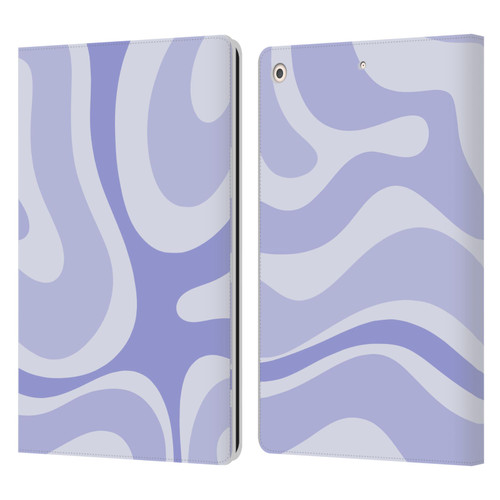 Kierkegaard Design Studio Art Modern Liquid Swirl Purple Leather Book Wallet Case Cover For Apple iPad 10.2 2019/2020/2021
