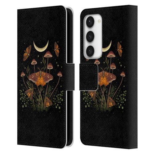 Episodic Drawing Illustration Animals Autumn Light Underwings Leather Book Wallet Case Cover For Samsung Galaxy S23 5G