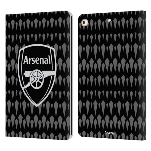 Arsenal FC 2023/24 Crest Kit Home Goalkeeper Leather Book Wallet Case Cover For Apple iPad 9.7 2017 / iPad 9.7 2018