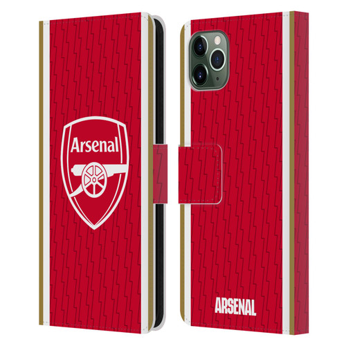 Arsenal FC 2023/24 Crest Kit Home Leather Book Wallet Case Cover For Apple iPhone 11 Pro Max