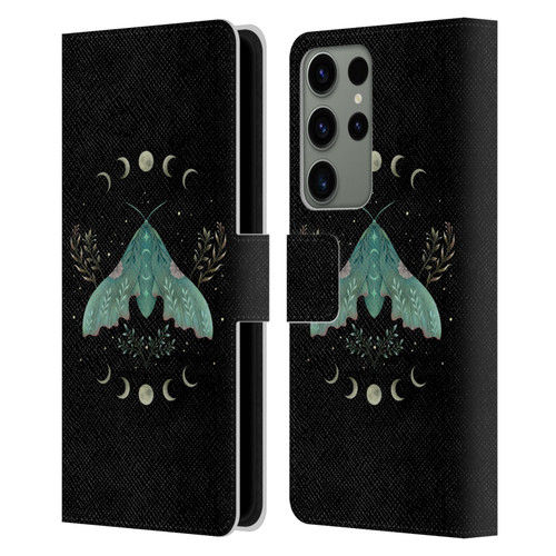 Episodic Drawing Illustration Animals Luna And Moth Leather Book Wallet Case Cover For Samsung Galaxy S23 Ultra 5G